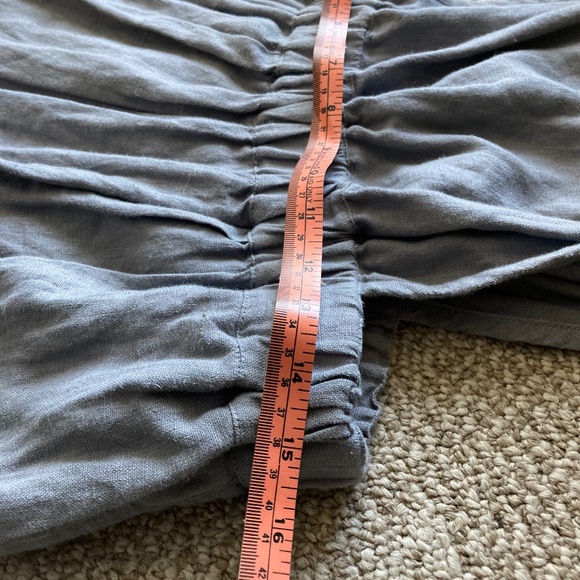 notPERFECTLINEN Light Blue 100% Linen Cropped Jumper Romper BEAUTIFUL Sz L - Picture 7 of 10